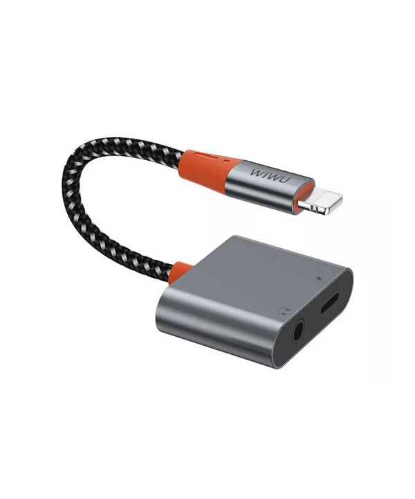مبدل لایتنینگ به پورت صدا و لایتنینگ ویوو Wiwu LT07 Lightning To 3.5mm Aux Converter Audio Adapter