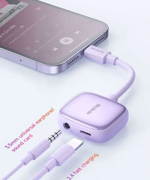 مبدل لایتنینگ به لایتنینگ و جک 3.5 میلی متری مک دودو Mcdodo CA-2740 Lightning to Lightning and 3.5mm Audio Cable