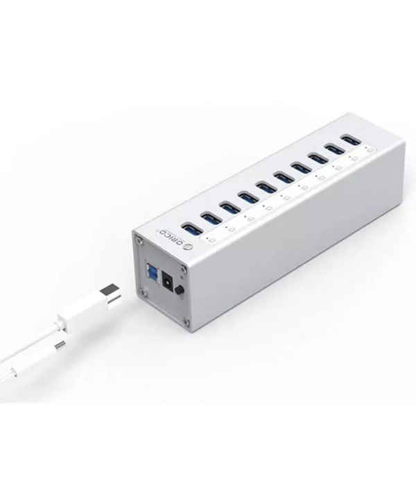 هاب 10 پورت پر سرعت یو اس بی همراه با آداپتور اوریکو ORICO USB3.0 HUB A3H10-U3-V2