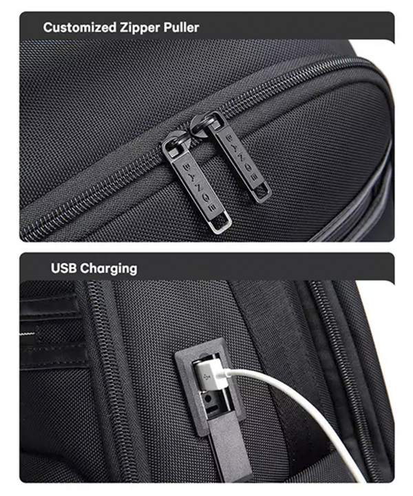 کوله پشتی ضد آب یو اس بی دار بنج مناسب تبلت و لپ تاپ تا 15.6 اینچ Bange BG-2602 Men Impaled Leather Waterproof Backpack with USB