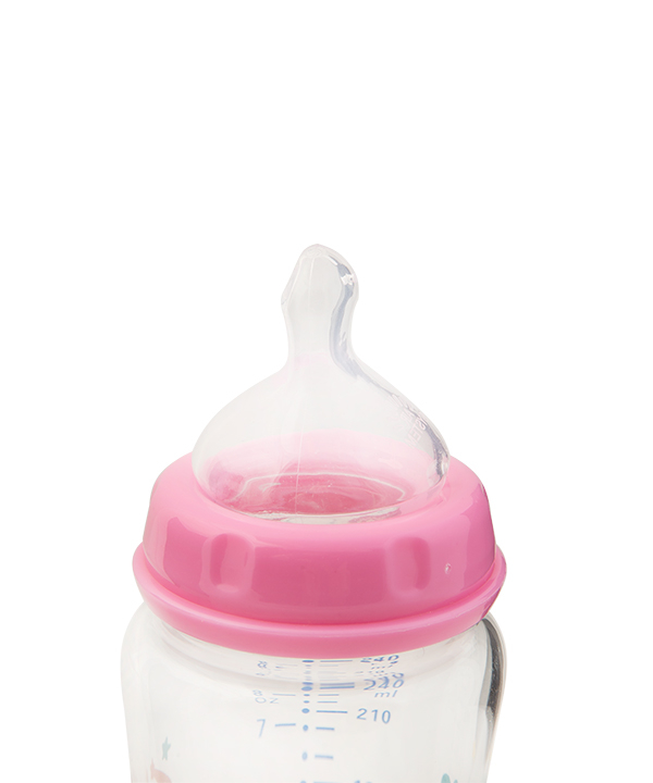 شیشه شیر پیرکس ارتودنسی  بی بی لند Baby Land مدل 375 حجم 240 میلی لیتر