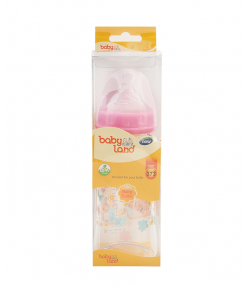 شیشه شیر دهانه عریض پیرکس بی بی لند Baby Land مدل 373 حجم 240 میلی لیتر