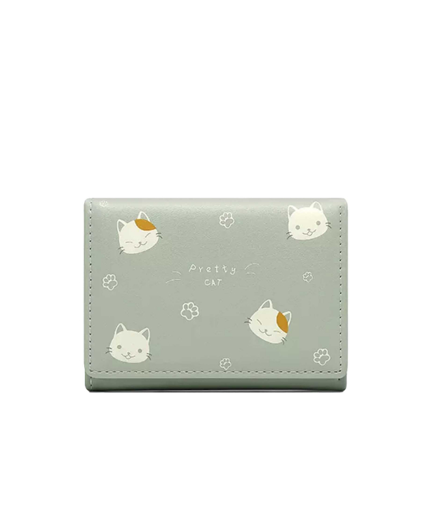 کیف پول دخترانه کوچک Taomicmic Y8303 Cat Print Short Wallet