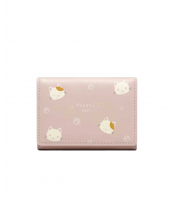 کیف پول دخترانه کوچک Taomicmic Y8303 Cat Print Short Wallet