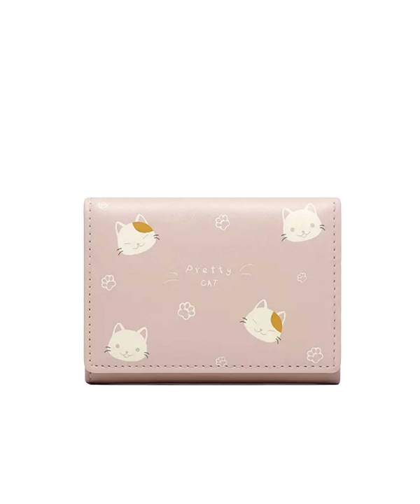 کیف پول دخترانه کوچک Taomicmic Y8303 Cat Print Short Wallet