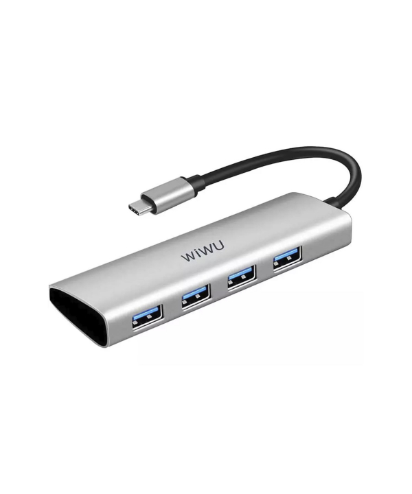 هاب تایپ سی چهار پورت یو اس بی فلزی ویوو Wiwu Alpha 440 4 In 1 Compatible Type-C