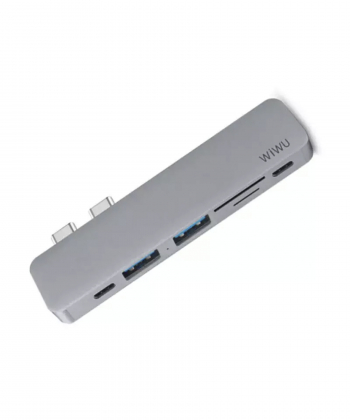 هاب تایپ سی 7 پورت ویوو WiWU T8 usb 3.0 connector type-c hub(PD/micro SD/SD Card slot/USB 3.0 port /HDMI)