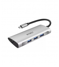 هاب تایپ سی 6 پورت ویوو WiWU Alpha 631STR Portable Multiport Type-C Hub 6 in 1 Laptop Adapter