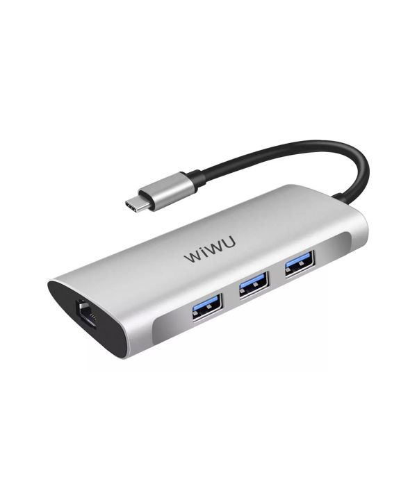 هاب تایپ سی 6 پورت ویوو WiWU Alpha 631STR Portable Multiport Type-C Hub 6 in 1 Laptop Adapter