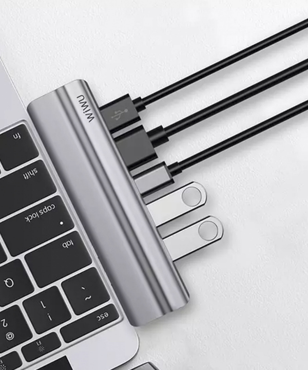 هاب تایپ سی 8 پورت فلزی مک بوک ویوو Wiwu T9 8 In 1 Type-C HUB