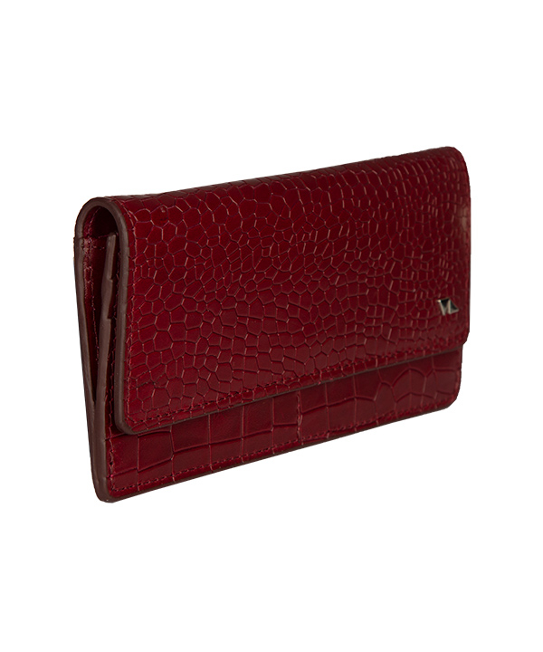 کیف پول زرشکی زنانه چرم مشهد Mashhad Leather