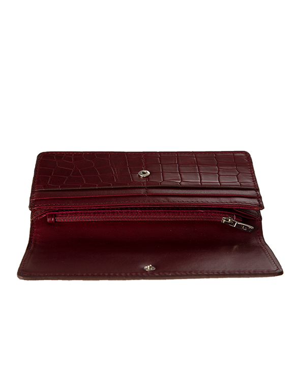 کیف پول زرشکی زنانه چرم مشهد Mashhad Leather