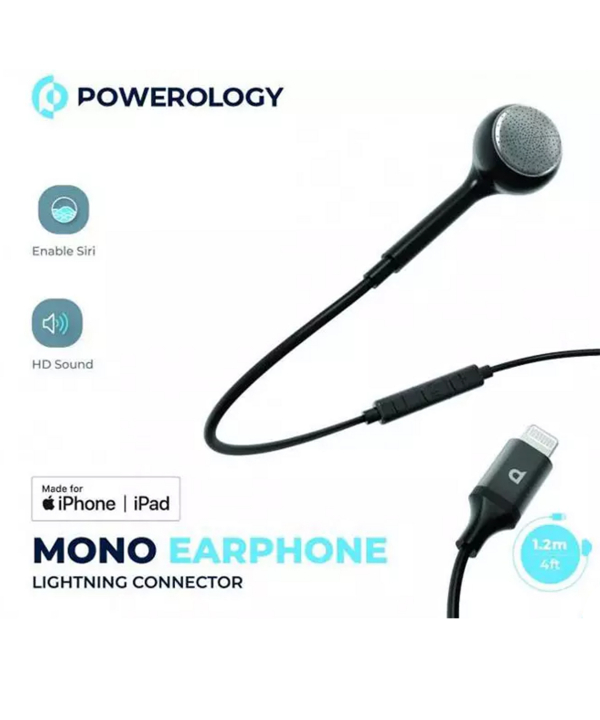 هندزفری سیمی لایتنینگ تک گوش پاورولوژی Powerology Mono Earphone Lightning Connector