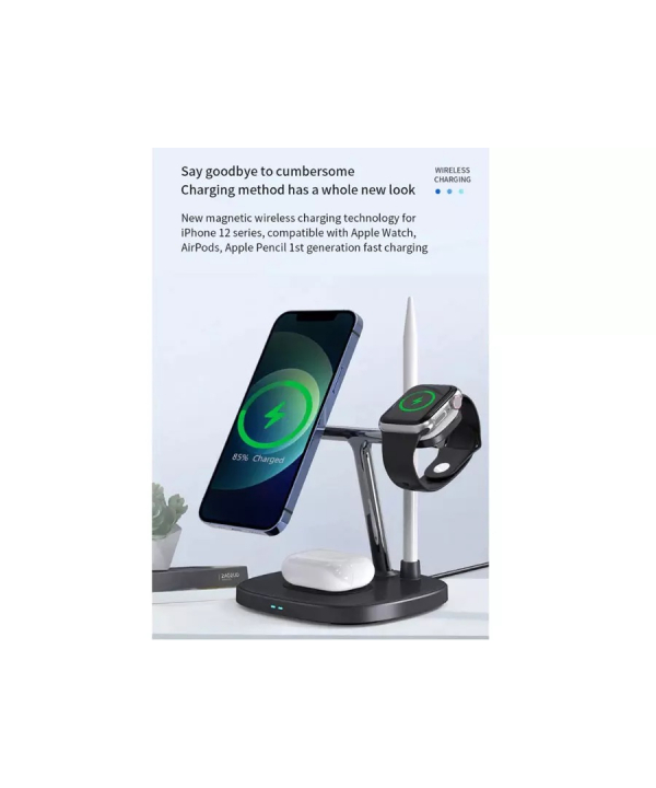 شارژر وایرلس رومیزی چهارکاره 15 وات ویوو WiWU 4 in 1 wireless charger M8