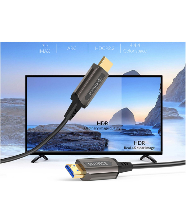 کابل اچ دی ام آی فیبر نوری 80 متری اوریکو ORICO HDMI to HDMI Fiber-optic 4K/60HZ Cable GHD701 80m