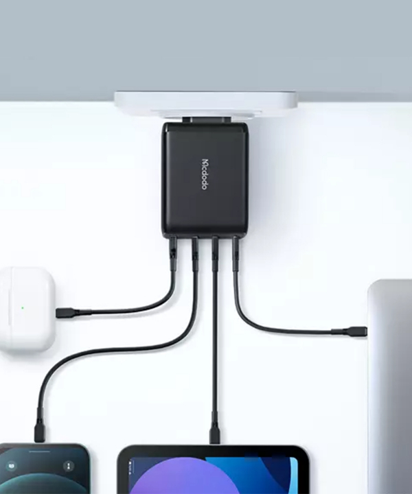 شارژر دیواری فست‌شارژ 120 وات مک دودو Mcdodo CH-0771 GaN 120W Three USB-C+USB-A Wall Charger