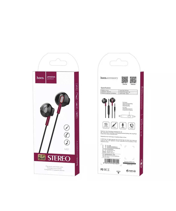 هندزفری سیمی با جک 3.5 میلیمتری Hoco Wired earphones 3.5mm M57 Sky sound with microphone