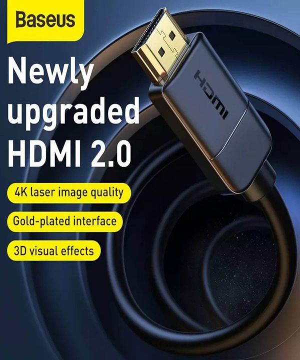 کابل اچ‌دی‌ام‌آی 5 متری بیسوس Baseus High Definition HDMI 4K Cable CAKGQ-D01