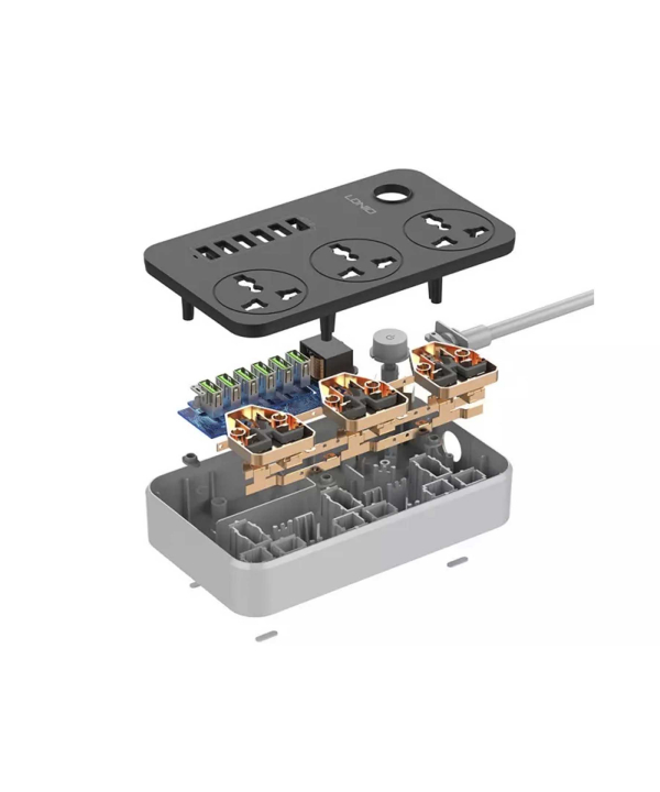 چند راهی 3 سوکت و 6 یو اس بی الدنیو LDNIO Power Strip SC3604