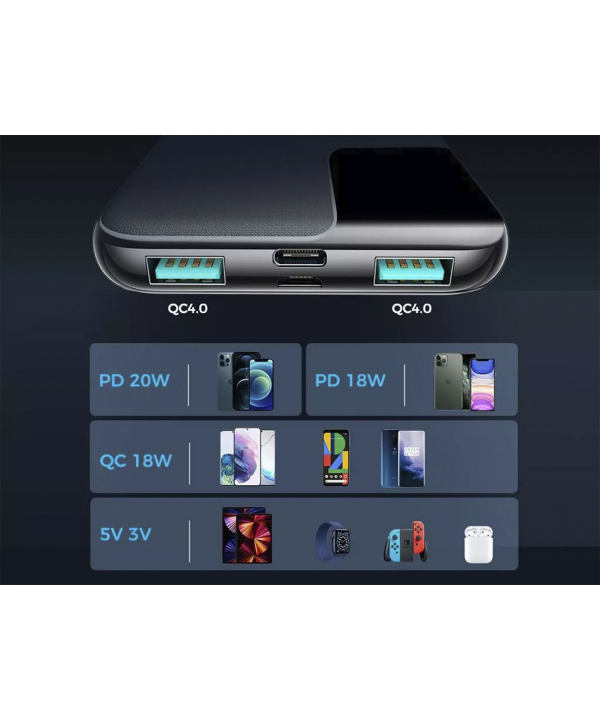 پاوربانک 10000 میلی آمپر و 20 وات جویروم JOYROOM 20W POWER BANK 10000MAH JR-QP190