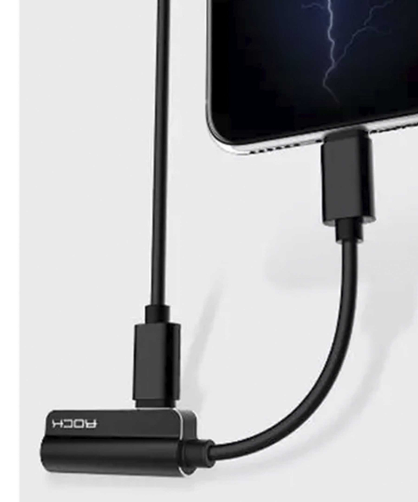 مبدل لایتنینگ به لایتنینگ راک Rock RCB0588 Lightning Audio Cable