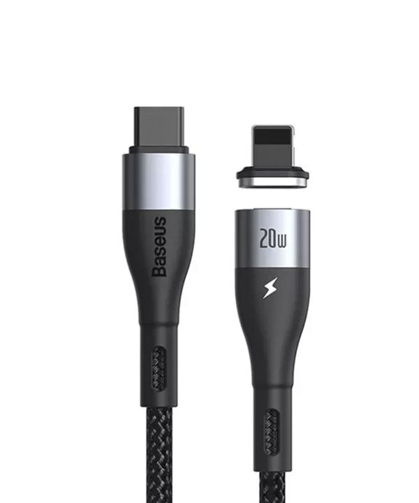 کابل آهنربایی تایپ سی به لایتنینگ سریع بیسوس Baseus Zinc Magnetic Type-C to iP PD 20W Cable 1m