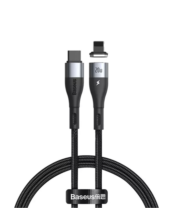 کابل آهنربایی تایپ سی به لایتنینگ سریع بیسوس Baseus Zinc Magnetic Type-C to iP PD 20W Cable 1m