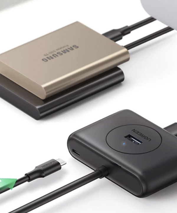 پاورهاب یو اس بی 4 پورت دو متر یوگرین Ugreen CR113 30291 USB3.0 HUB 4 port