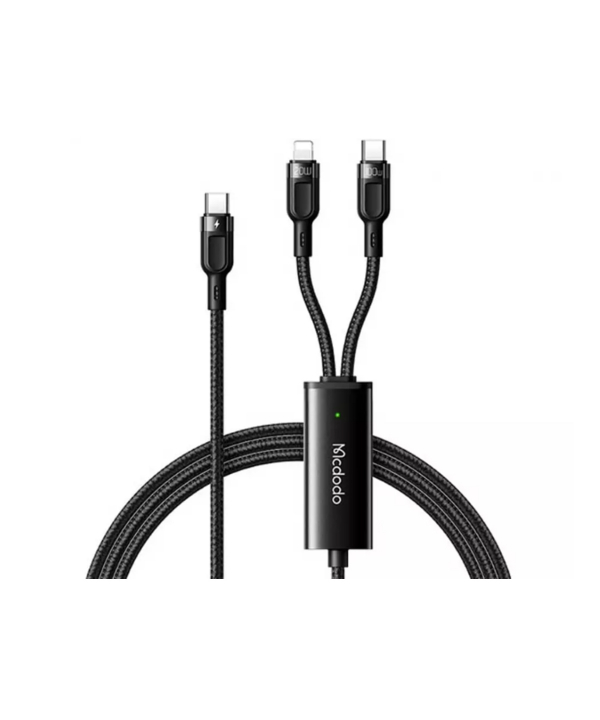 کابل شارژ سریع دو سر تایپ‌سی به لایتنینگ و تایپ‎سی 1.2 متری مک‌دودو MCDODO 2 in 1 Fast Charging Data Cabl CA-8780