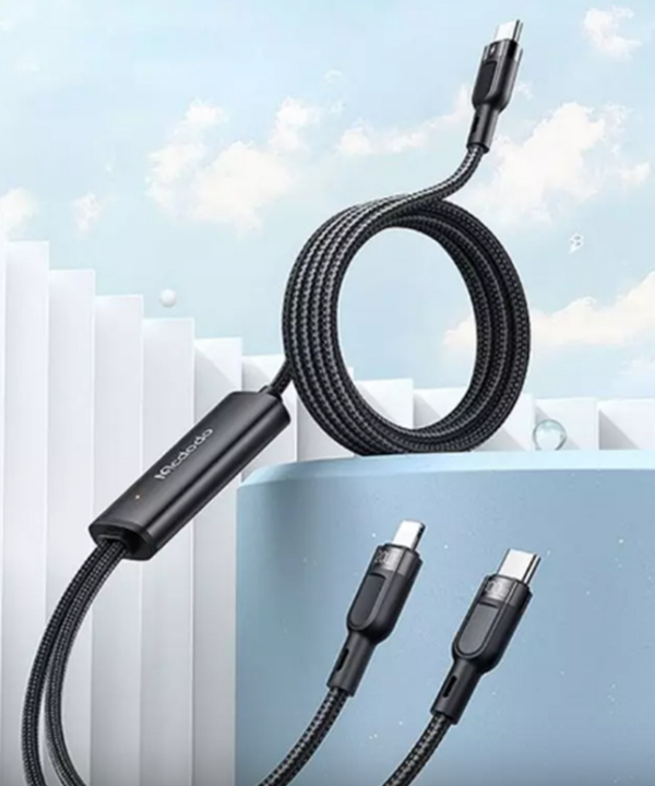 کابل شارژ سریع دو سر تایپ‌سی به لایتنینگ و تایپ‎سی 1.2 متری مک‌دودو MCDODO 2 in 1 Fast Charging Data Cabl CA-8780