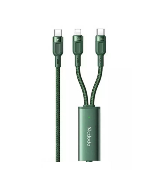 کابل شارژ سریع دو سر تایپ سی به لایتنینگ و تایپ‎سی 1.2 متری مک دودو MCDODO 2 in 1 Fast Charging Data Cabl CA-8780