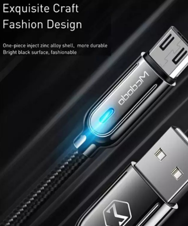 کابل شارژ سریع میکرویواس‌بی 1.5 متری مک‌دودو Mcdodo Cabel micro USB auto disconnect 3A CA-6201