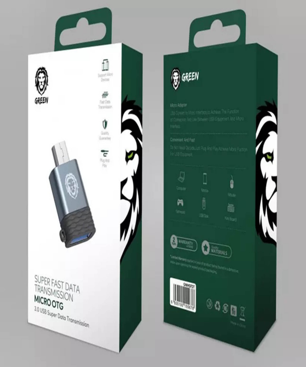 مبدل میکرو یو اس بی به یو اس بی گرین Green Super Fast Data Transmission Micro USB to USB 3.0