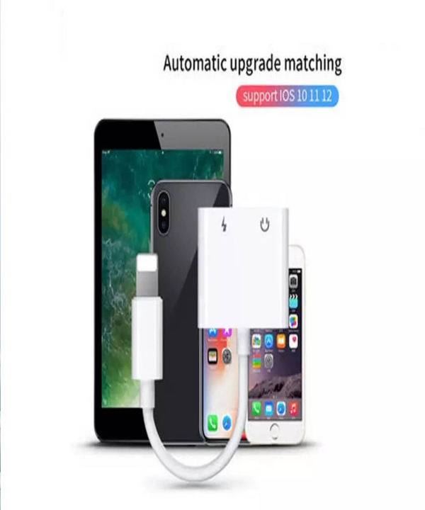 مبدل لایتنینگ با قابلیت اتصال همزمان شارژر و هندزفری Joyroom Lightning to 3.5mm+Lightning S-Y105
