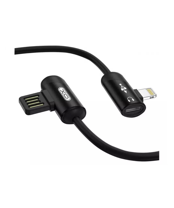 کابل شارژ و مبدل صدای لایتنینگ ایکس‌او به طول یک متر XO Lightning audio cable NB38
