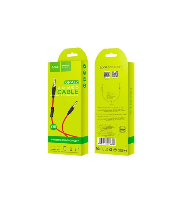 کابل صدا میکروفون دار هوکو Hoco UPA12 AUX With Mic Cable 1m