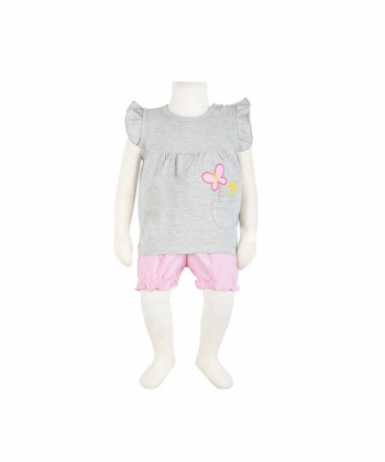 ست تاپ و شلوارک نوزاد دخترانه آدمک مدل 1600031