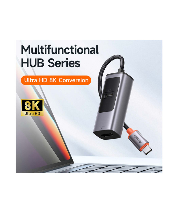 هاب تایپ‌سی با دو پورت مک‌دودو MCDODO USB-C 3.0 PD100W+HDMI 8K HU-113