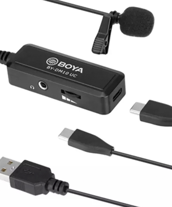 میکروفون با سیم یقه ای بویا BOYA BY-DM10 Microphone with Lightning and USB Type-A Cables