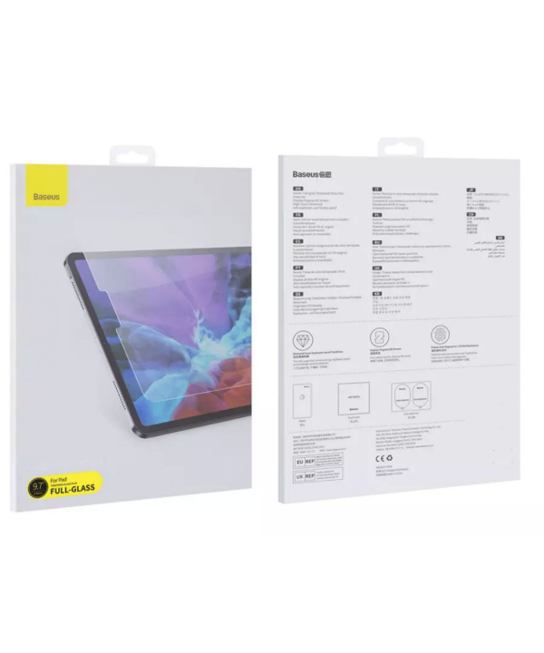محافظ صفحه‌نمایش شیشه‌ای آیپد پرو بیسوس Baseus Tempered Glass 0.3mm for iPad 9.7 inch SGBL021302