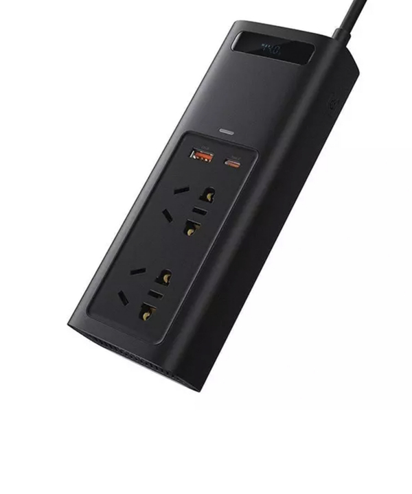 اینورتر و شارژر فندکی فست شارژ ماشین تایپ سی و یو اس بی بیسوس CRNBQ-A01