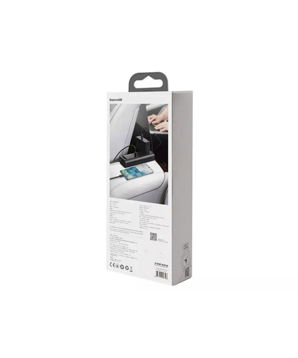 اینورتر و شارژر فندکی فست شارژ ماشین تایپ سی و یو اس بی بیسوس CRNBQ-A01