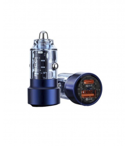 شارژر فندکی سوپر فست شارژ تایپ سی و یو اس بی 75 وات رسی Recci RCC-N15 75W car charger