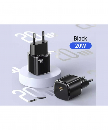 شارژر دیواری تایپ سی 20 وات یوسامز USAMZ 20W Single Port Mini PD Fast Charger (EU) US-CC124 T36