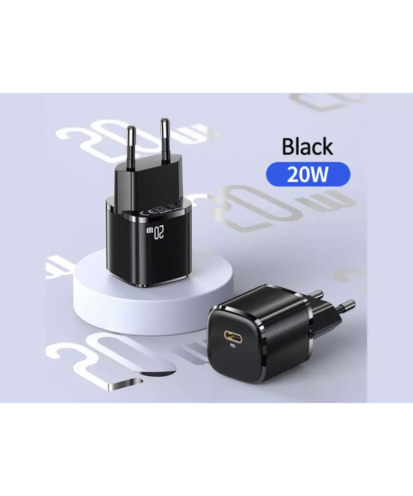 شارژر دیواری تایپ سی 20 وات یوسامز USAMZ 20W Single Port Mini PD Fast Charger (EU) US-CC124 T36