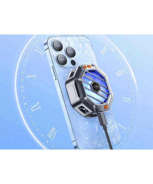 شارژر بی سیم مگنتی 15 وات و فن خنک کننده گوشی موبایل ویوو WiWU Wi-R001 15W Magsafe Charging Featured RGB Light Phone Cooling Fan