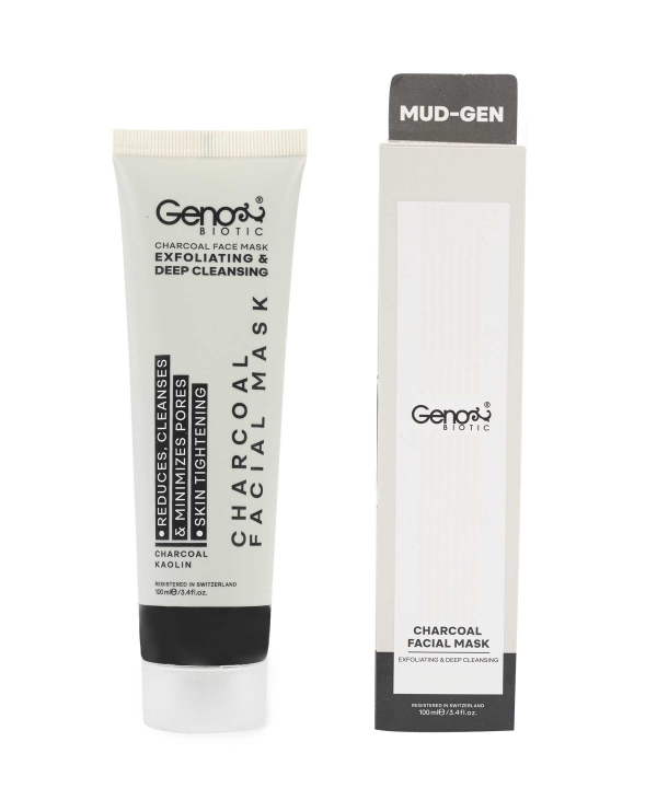 ماسک زغال صورت و گردن ژنوبایوتیک Geno Biotic حجم 100 میلی‌لیتر