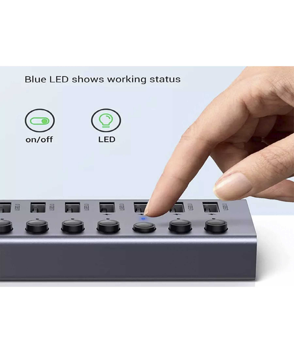 هاب 10 پورت USB 3.0 یوگرین Ugreen CM482 30779 10 Ports USB 3.0