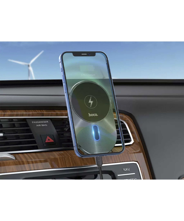 نگهدارنده مغناطیسی و شارژر وایرلس خودرو هوکو HOCO Magic magnetic wireless fast charging car holder CA91