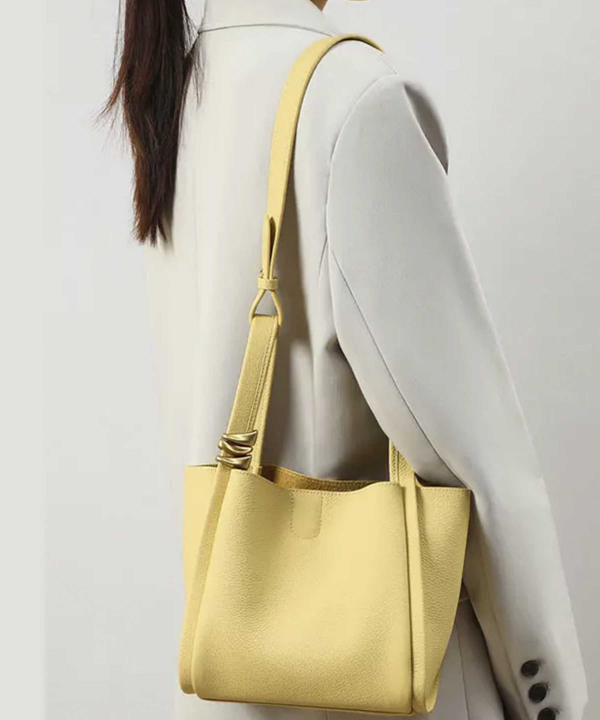 کیف دوشی زنانه چرم با ظرفیت بزرگ women's bag bucket bag autumn and winter single shoulder 4167